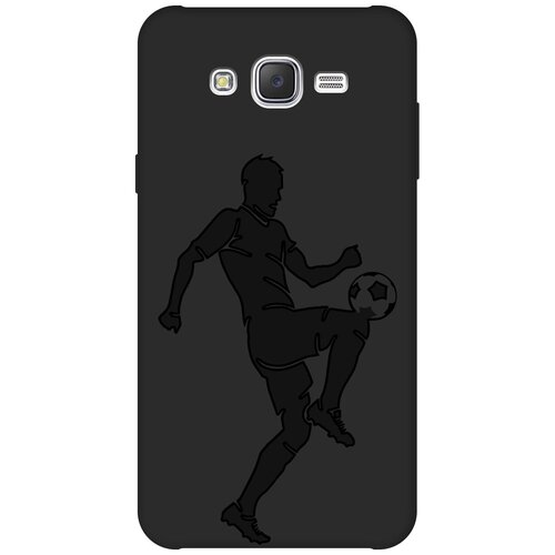 Матовый чехол Football для Samsung Galaxy J7 (2015) / Самсунг Джей 7 2015 с эффектом блика черный