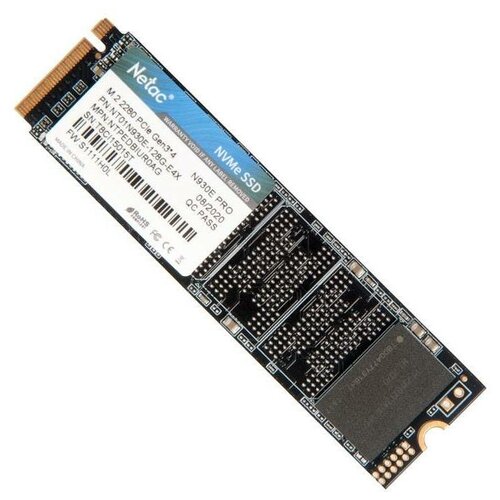 Накопитель Netac N930E Pro NT01N930E-128G-E4X SSD, M.2, 128Gb, PCI-E x4, чтение: 2130 Мб/сек, запись: 1720 Мб/сек, 3D NAND, TRIM, NVMe