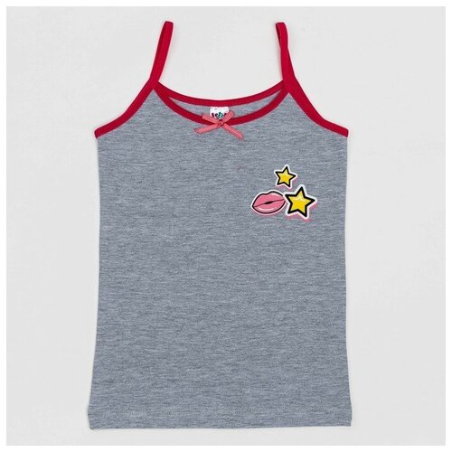 фото Майка для девочки let's go 86 серый/малиновый