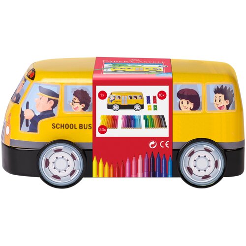 Faber-Castell Набор фломастеров с клипами Connector School Bus, 155532, разноцветный, 1 шт.