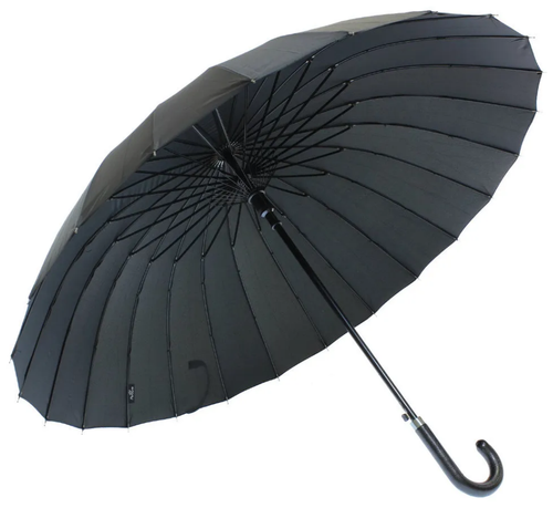Зонт-трость полуавтомат, купол 102 см, 16 спиц, система «антиветер», чехол в комплекте, черный, серый