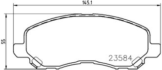 Дисковые тормозные колодки передние NISSHINBO NP-3009 для Chrysler, Citroen, Dodge, Mitsubishi, Peugeot (1 шт.)