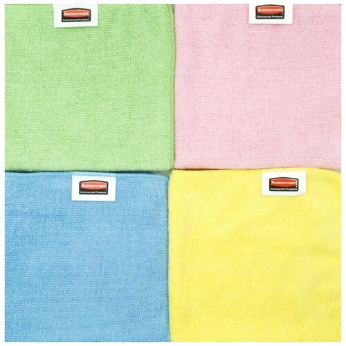 Набор салфеток для пыли Rubbermaid, с антибактериальным эффектом, 40х40 см, 4 шт, (голубой, салатовый, розовый, желтый)