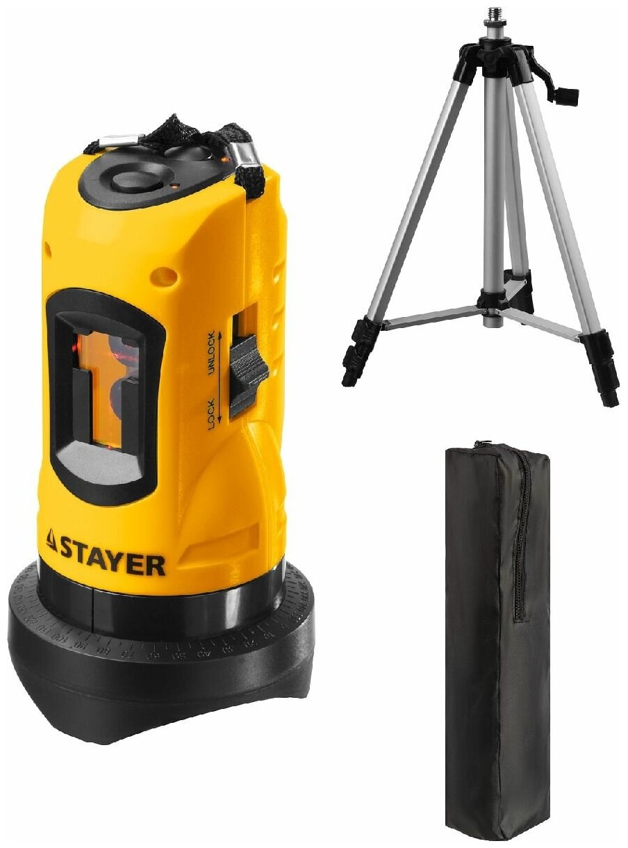 Лазерный нивелир STAYER 10 м с автовыравниванием и штативом