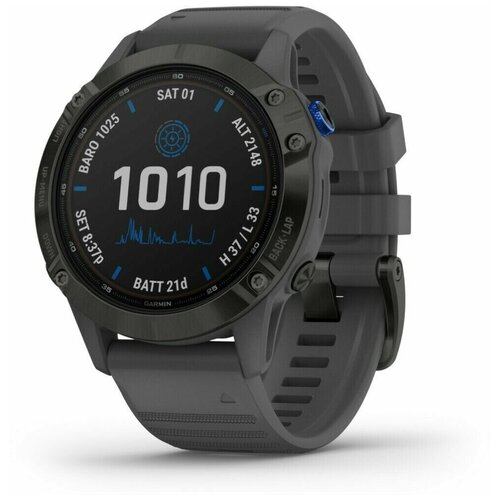 Спортивные часы Garmin FENIX 6 Pro Solar цвет черный серый 5800000₽