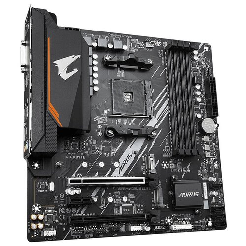 Материнская плата GIGABYTE B550M AORUS ELITE / AMD B550 AM4 4xDDR4-4733 2xM.2 4xSATA DVI-D HDMI / mATX