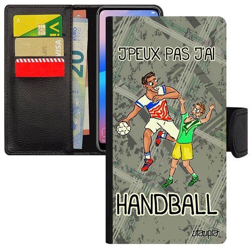 фото Модный чехол книжка на телефон // samsung galaxy a40 // "не могу - у меня гандбол!" крутой повод, utaupia, серый