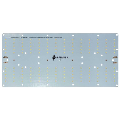 Комплект 1.6 Quantum board Samsung lm301b 3000K+5000K + Samsung lh351h 660nm, 60Вт 18х39см квантум борд с диммером 1 20 ultra quantum board samsung lm301b 3500k samsung lh351h 660nm 60 вт 18х39см