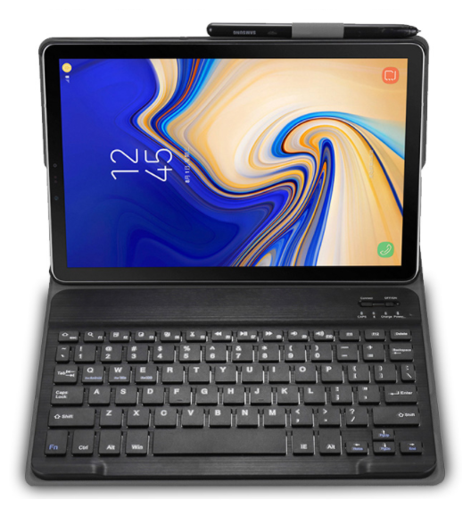 Клавиатура MyPads для Samsung Galaxy Tab A 10.5 SM-T590 (2018) / SM-T595 (2018) съемная беспроводная Bluetooth в комплекте c кожаным чехлом и пла.