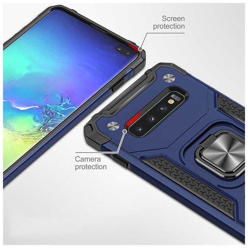 Противоударный чехол Legion Case для Samsung Galaxy S10 Plus синий