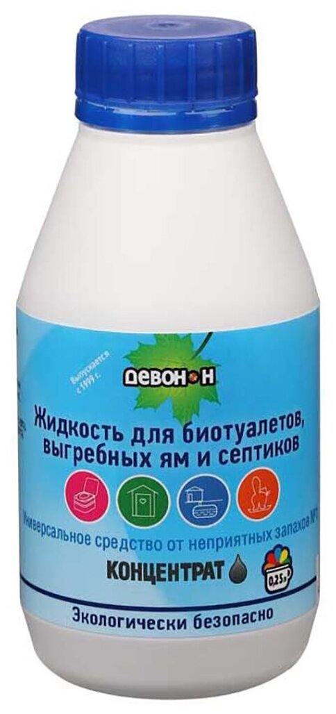 Девон Жидкость для биотуалета нижнего бака и выгребных ям, 0,25 л, «Девон-Н», концентрат - фотография № 1