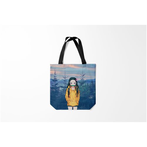 фото Сумка-шоппер / 40х40 см / аниме / клинок рассекающий демонов незуко burnettie