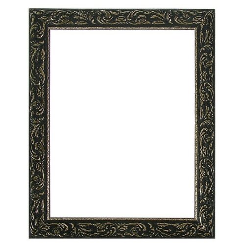 Рама для картин (зеркал) 30 х 40 х 4 см, дерево, Версаль, цвет чёрный с золотом Calligrata 3265852 .