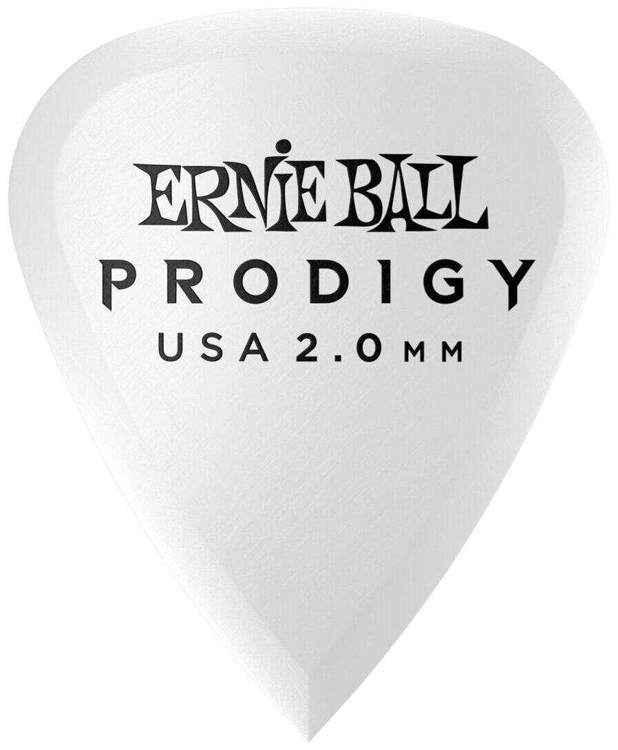 Ernie Ball 9202 Prodigy White Standard комплект медиаторов, 2,0 мм, 6 шт