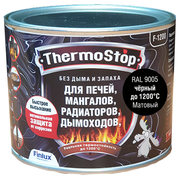 Термостойкая эмаль для печей, мангалов, дымоходов Finlux F-1200, матовая, черная, 0,5кг, 1000°С
