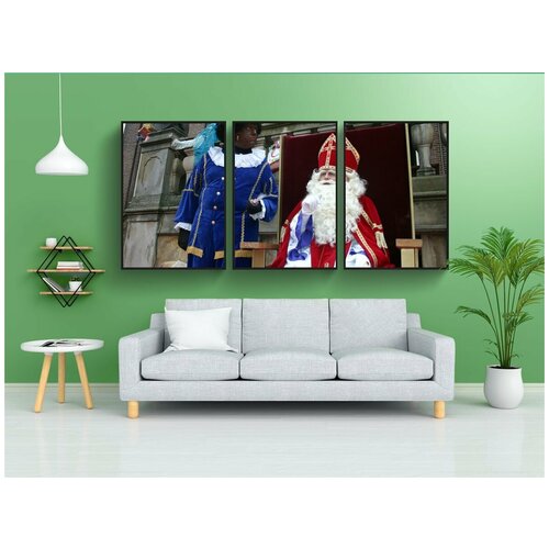 фото Набор модулных постеров для интерьера "святой николай и его помощь, святой николай, пит" 60x90 см. в тубусе, без рамки lotsprints