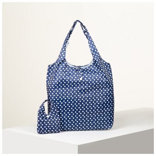 фото Сумка хозяйственная, складная, отдел на кнопке, цвет синий rusexpress