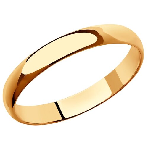 Кольцо обручальное SOKOLOV, красное, желтое золото, 585 проба, размер 22.5, золотой, красный