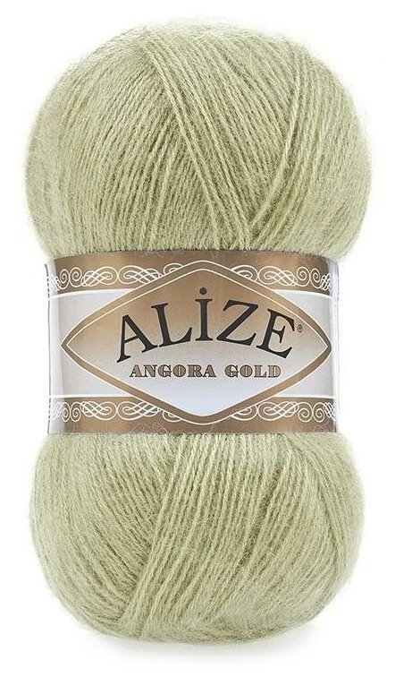 Пряжа ALIZE 'Angora Gold', 100г, 550м (80%акрил, 20%шерсть) ТУ (267 пастельно-зелёный), 5 мотков