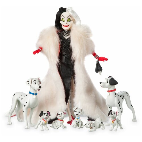 Кукла Disney Cruella De Vil and Dalmatians Doll Set - Disney Designer Folktale Series - Limited Edition (Дисней Круэла де Виль Лимитированная серия) набор кукол disney store mr incredible violet and dash limited edition doll set the incredibles 2 дисней суперсемейка 2 г н потрясающий вайолет