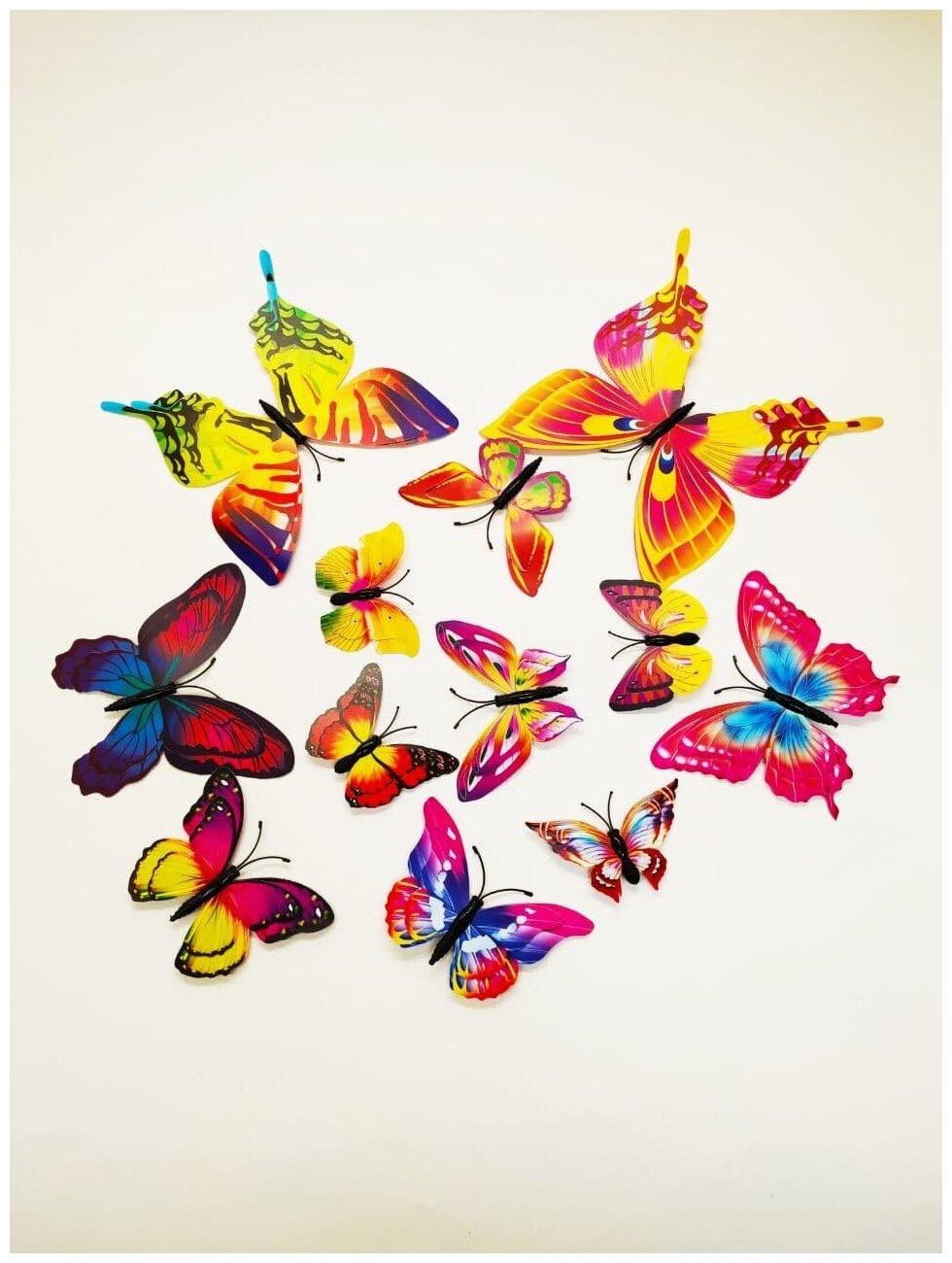 Бабочки декоративные на магнитах 12 штук