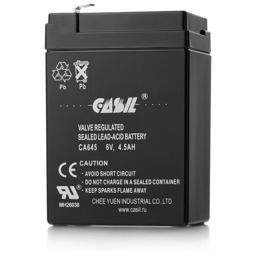 фото Батарея для ибп casil ca645 (6 в / 4.5 ач, f1) для фонарей, весов, детских машинок, ибп