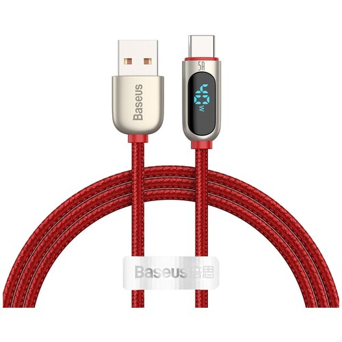 Кабель Baseus Display Fast Charging Data Cable USB - Type-C 5A 1m Красный CATSK-09 5a usb type c cable for huawei mate 20 pro p20 lite super charge usbc 3 0 fast charging cabletype c cable for huawei p30 p40 pro
