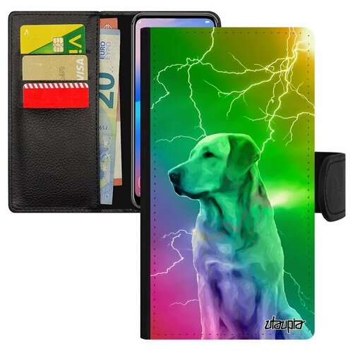 фото Чехол-книжка на смартфон apple iphone 7 plus, "лабрадор" собачий собака utaupia