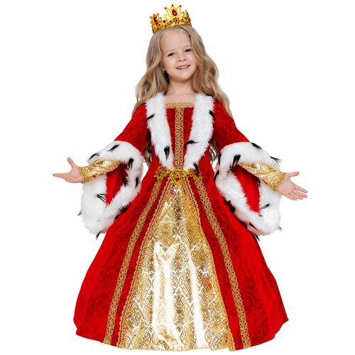 Карнавальный костюм Королева Пуговка рост 110 карнавальный костюм скоморох пуговка рост 110