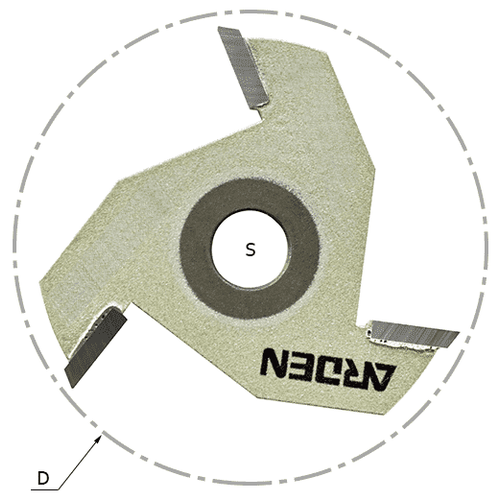 Фреза пазовая сменная диск. (крепление гайкой) Z=3 S=8 D=47,6x3,5 ARDEN 704827