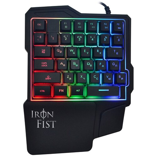 фото Игровой блок оклик 701g iron fist черный usb for gamer led подставка для запястий oklick