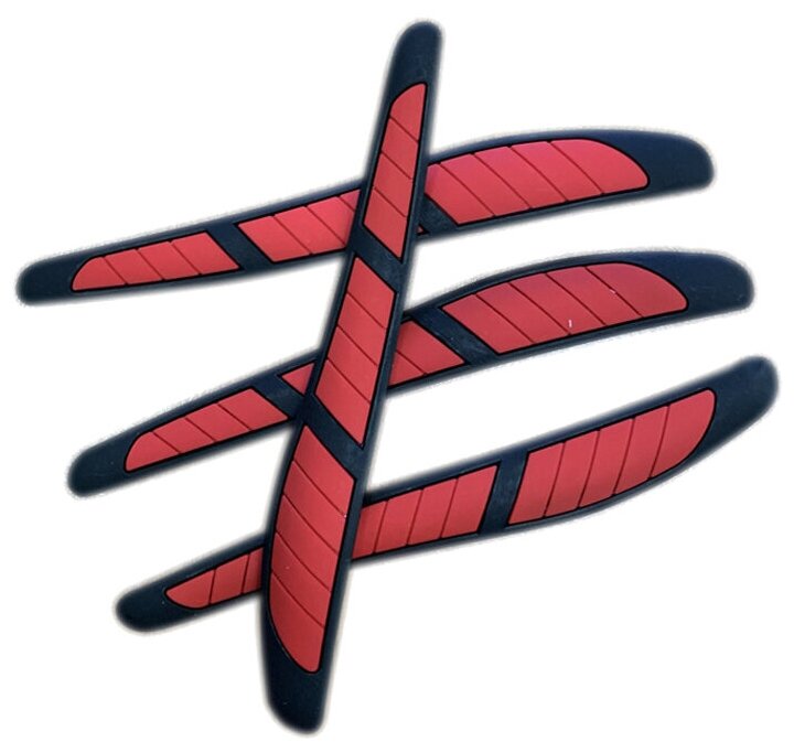 фото Защитные накладки (наклейки) буфер на двери и боковые зеркала заднего вида автомобиля черные с красным, 4 шт.