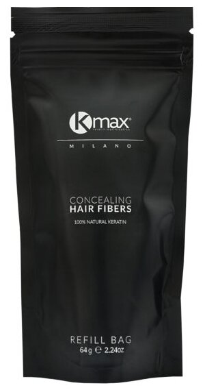 Kmax  Загуститель волос Concealing Hair Fibers Refill Bag, светло-коричневый, 64 г