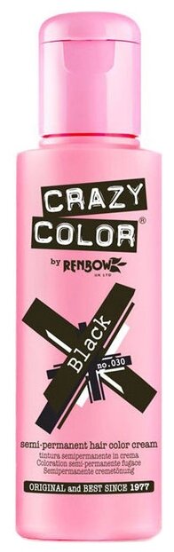 Crazy Color Краситель прямого действия Semi-Permanent Hair Color Cream, 30 black, 100 мл