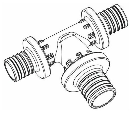 PX 11600871001 Тройник PPSU с уменьшенным боковым и торцевым проходами (32 мм, 25 мм, 20 мм) REHAU - фото №10