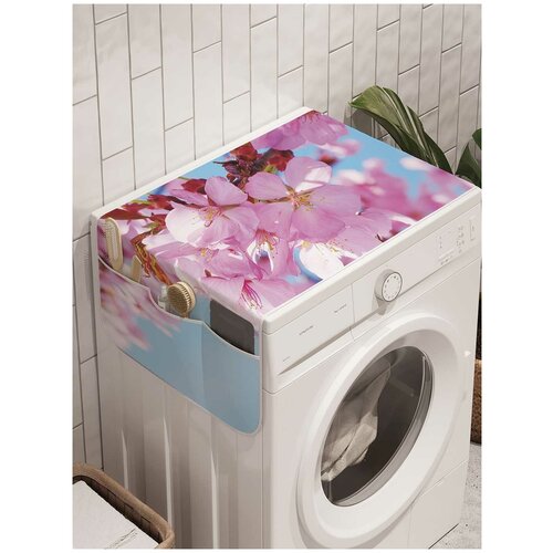 фото Органайзер ambesonne для хранения "розовая сакура" на стиральную машину, 45x120 см