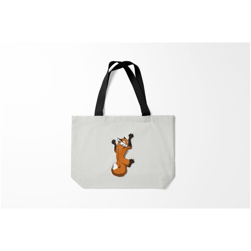 фото Сумка-шоппер / 46х35 см / звери / лисы лис вцепился burnettie