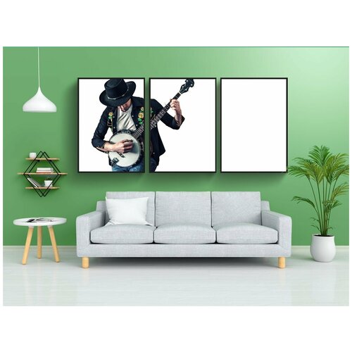 фото Набор модулных постеров для интерьера "изолированные, музыкант, инструмент" 60x90 см. в тубусе, без рамки lotsprints