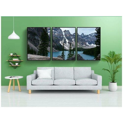 фото Набор модулных постеров для интерьера "lake louise, моренного озера, банф" 60x90 см. в тубусе, без рамки lotsprints