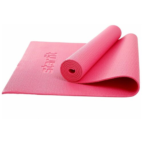 фото Коврик для йоги и фитнеса core fm-101 173x61, pvc, розовый, 0,6 см starfit