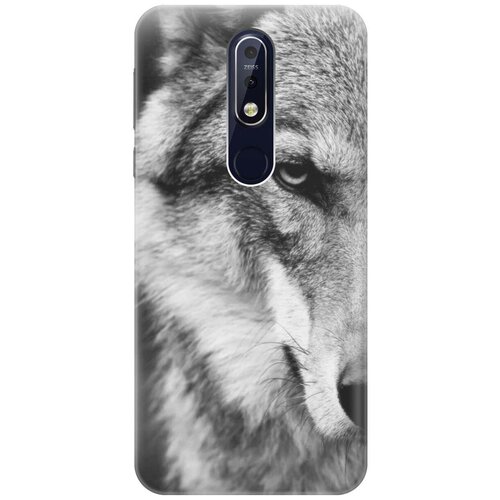 GOSSO Ультратонкий силиконовый чехол-накладка для Nokia 7.1 (2018) с принтом Спокойный волк gosso ультратонкий силиконовый чехол накладка для nokia 3 2 2019 с принтом спокойный волк