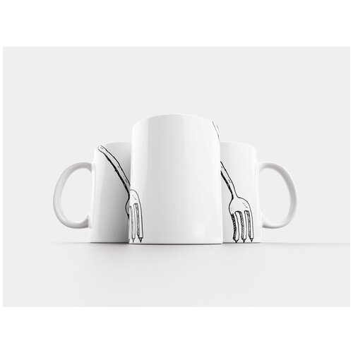 фото Кружка "вилка, белый, столовые приборы" 320 мл lotsprints