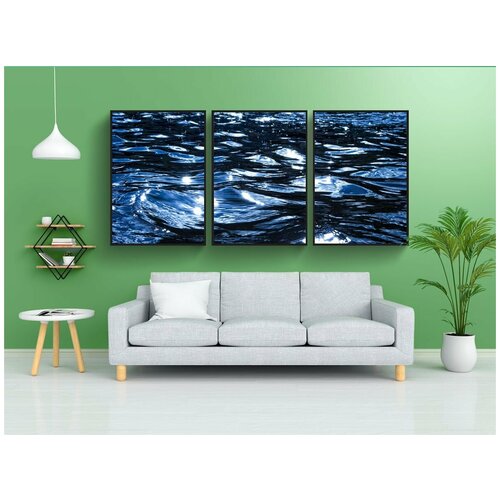 фото Набор модулных постеров для интерьера "аннотация, задний план, синий" 60x90 см. в тубусе, без рамки lotsprints