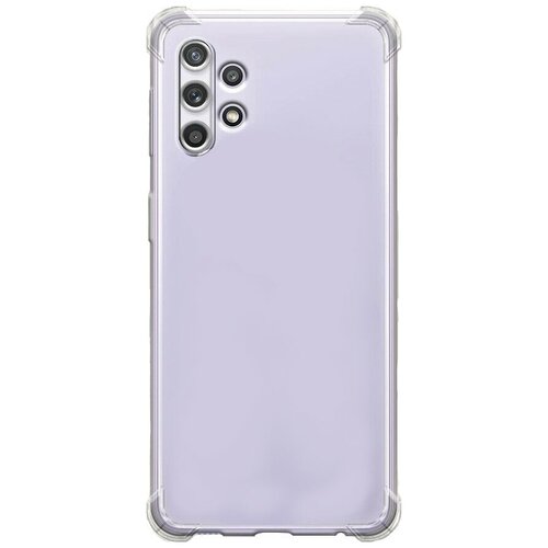 Чехол силиконовый для Samsung Galaxy A32 (4G), усиленные края, с защитой камеры, прозрачный
