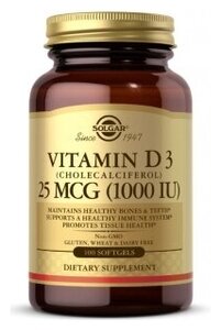 Фото Vitamin D-3 (Cholecalciferol) 1000 IU 100 гел. капсул