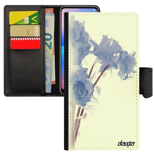 фото Красивый чехол книжка на // xiaomi mi 8 // "цветы" бутон акварель, utaupia, белый