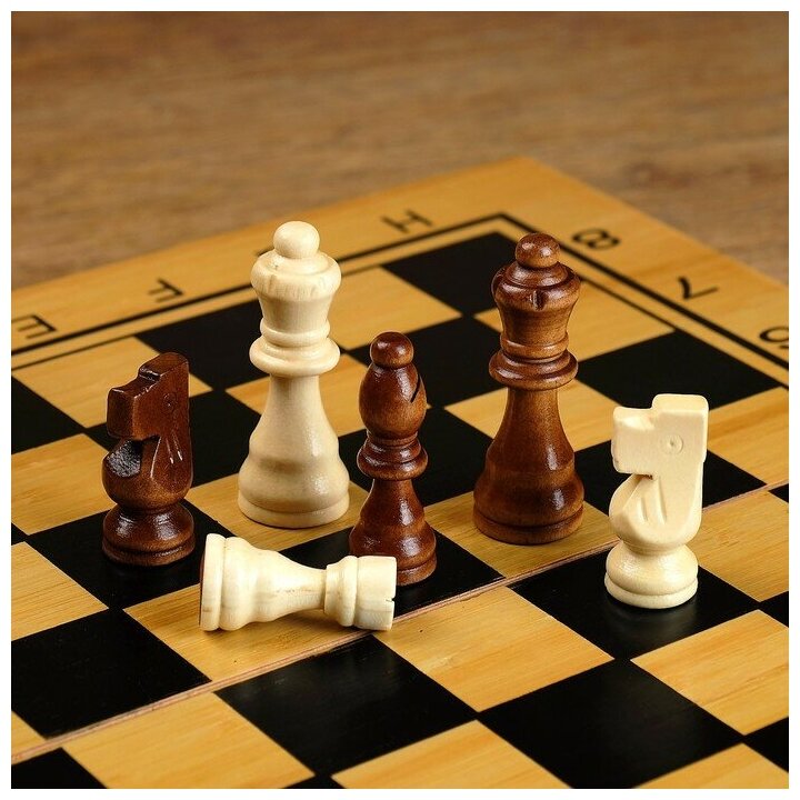 Настольная игра 3 в 1 "Король": нарды, шахматы, шашки, 39 х 39 см 2566621