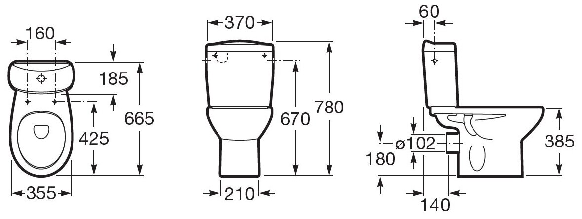 Бачок унитаза Roca Victoria, арт. 34139Z000, нижняя подводка, 3/6 л