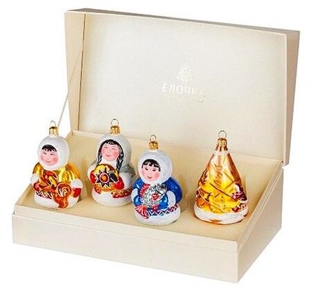 фото Набор елочных игрушек Елочка Север С 1954, 8.5 см, 4 шт.