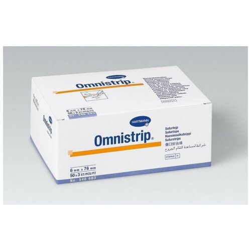 Полоски пластырные Омнистрип (Omnistrip) гипоаллергенные стерильные размером 6х76мм, 540683 (25 Бл (25бл х 3шт=75шт))